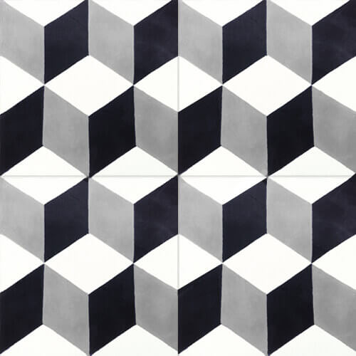 Retro tiles black white gray